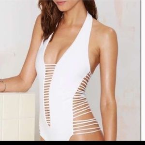 Nasty Gal #455 white one piece NWOT size xs